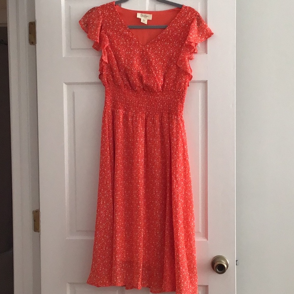 Floral Red Dress